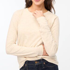 J. Crew Heather Oatmeal Long-Sleeve Crewneck Girlfriend Tee /NWT/M
